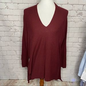 RDI Burgundy Knot Tie Sweater Size Small